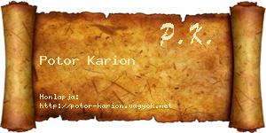 Potor Karion névjegykártya